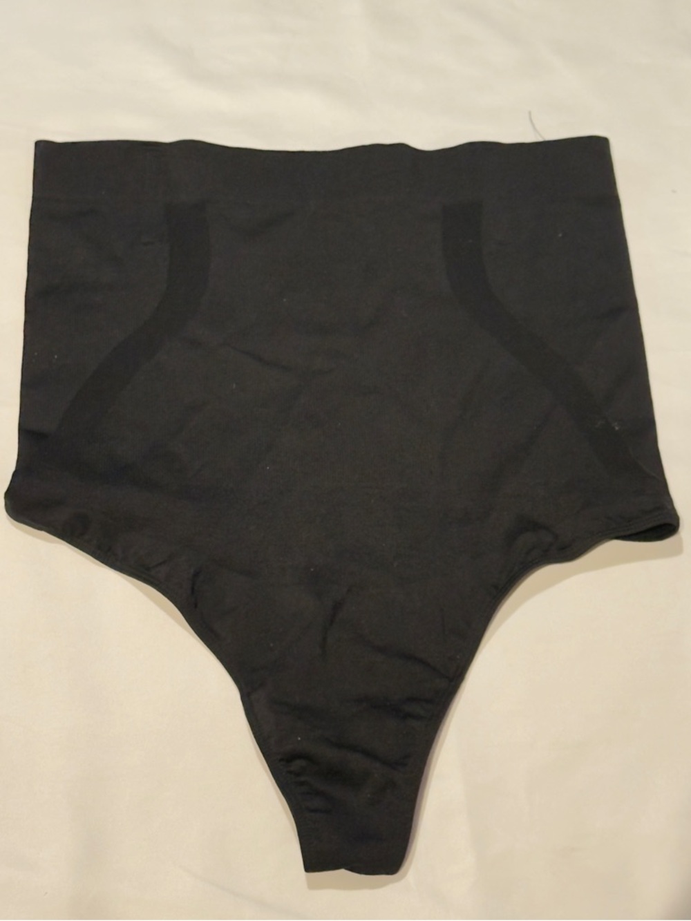 Women's High-Waist Shapewear Thong Tummy Control Black Size XL